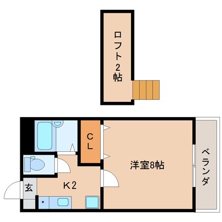 新清水駅 バス18分  折戸車庫下車：停歩6分 3階の物件間取画像